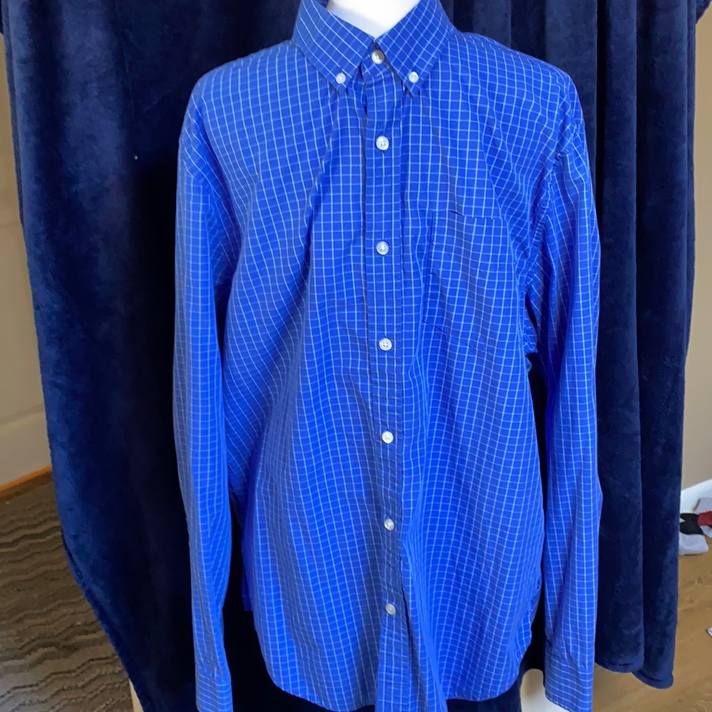 Banana Republic Luxe Stretch Poplin Grant Slim Fit Dress Shirt Large